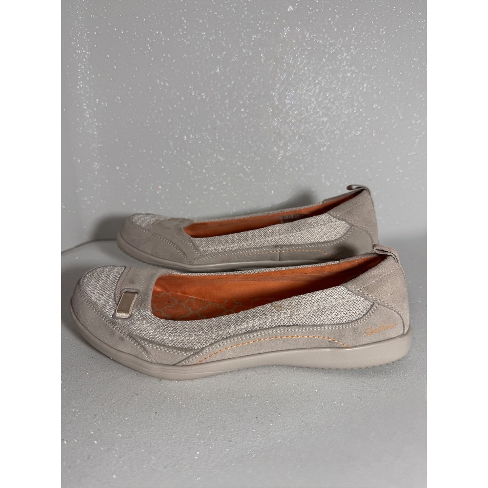 Skechers Relaxed Fit Air-Cooled Memory Foam Taupe Beige Ballet Flats Womens 9.5